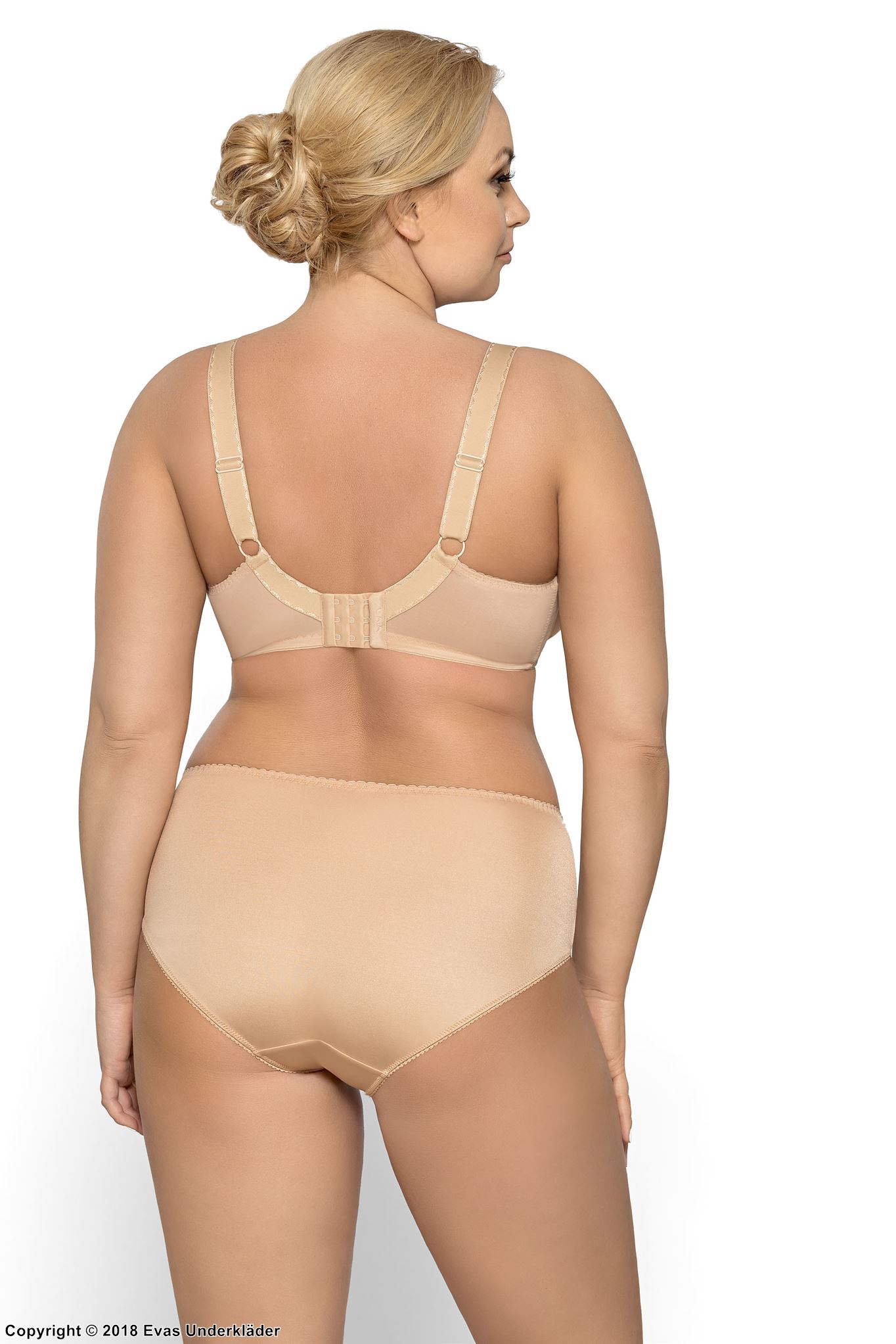 Klassisk truse, ensfarget bakside, nettinnlegg, plus size